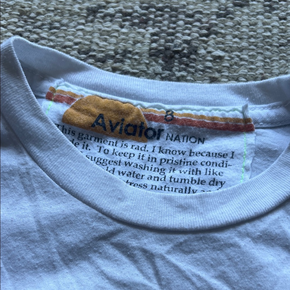 Aviator Nation White Tee with Colorful Logo - Picture 4 of 5